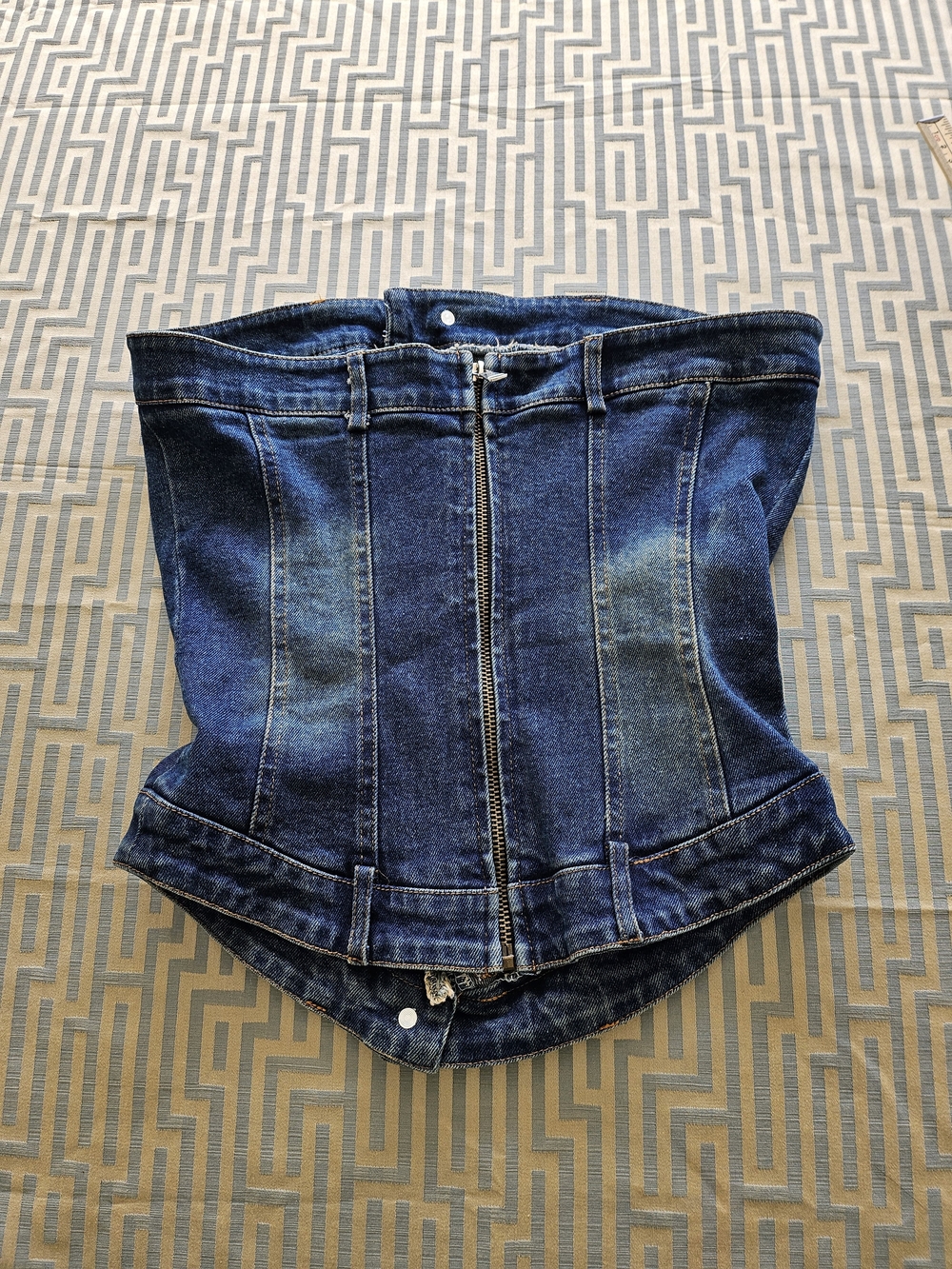 Commense Dark Blue Denim Corset Top - Picture 5 of 5